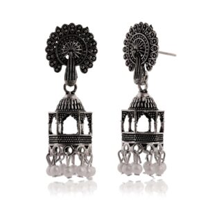 Women's Indian Bollywood Stylish AZ838-OXidised Earrings Traditional Ethnic Jhumka/Jhumki Earrings for Women - Unique Design