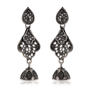 Women's Indian Bollywood Stylish AZ838-OXidised Earrings Traditional Ethnic Jhumka/Jhumki Earrings for Women - Unique Design -AZ838-OX-ER20