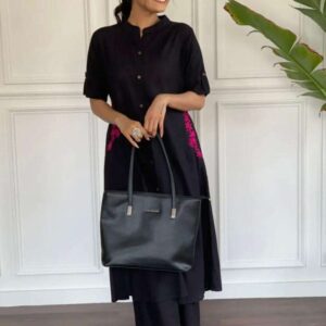 Women’s Cotton Embroiderd Long A-Line Kurti with Palazzo