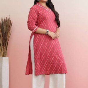 Women’s Rayon Printed Straight Kurta With Pant Set