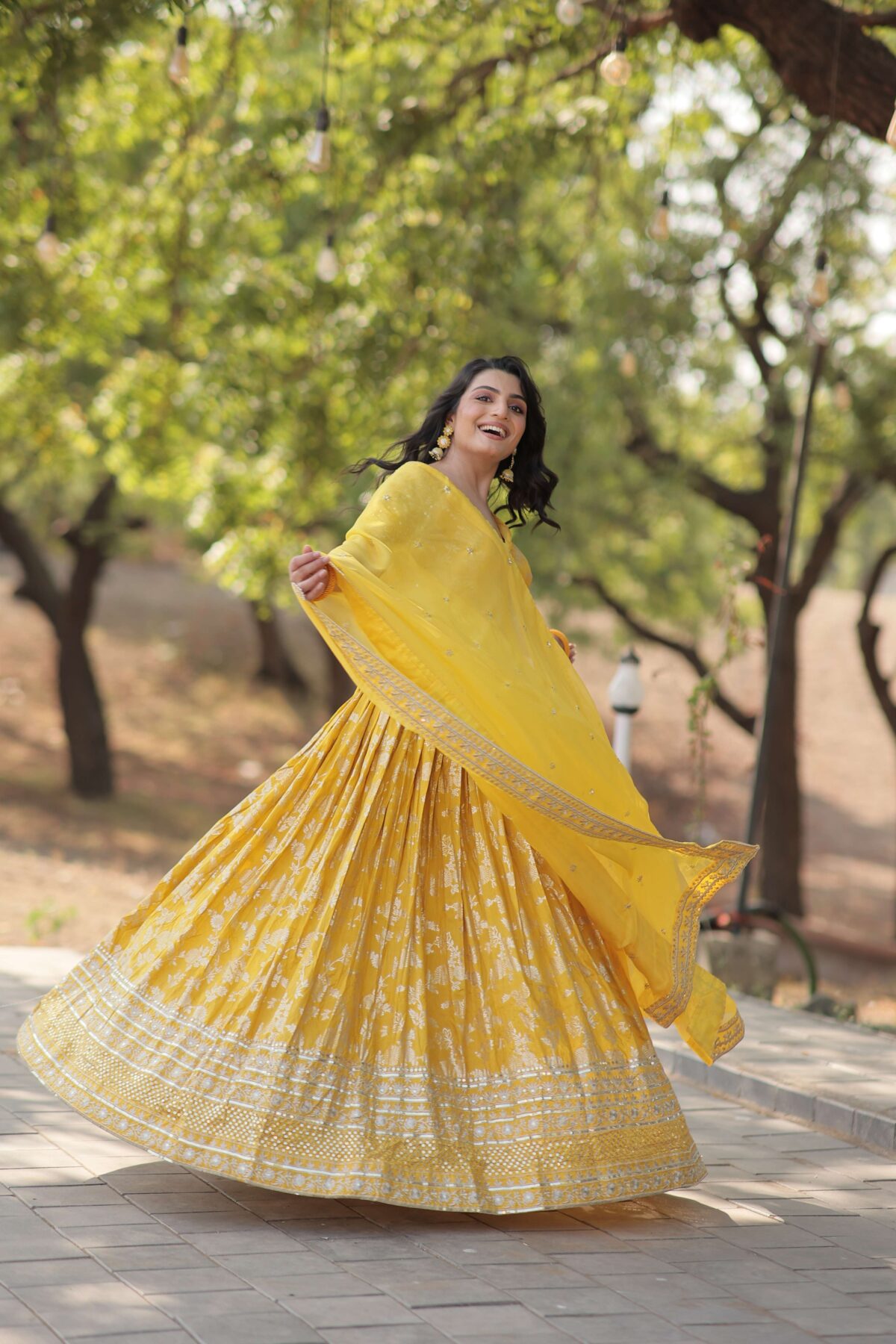Designer Pure Viscose Jacquard Embroidered Lehenga Choli with Dupatta - Image 9